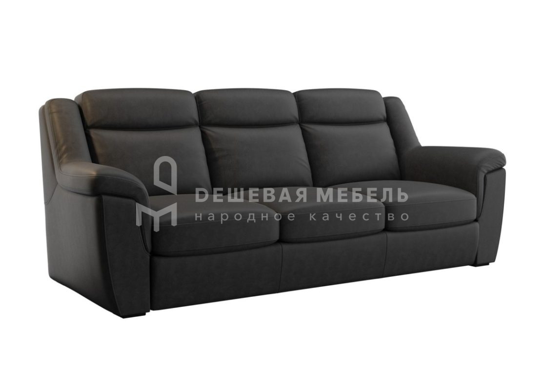 Купить в Москве 3-х местный диван "Фрэнк арт.3" из черной экокожи